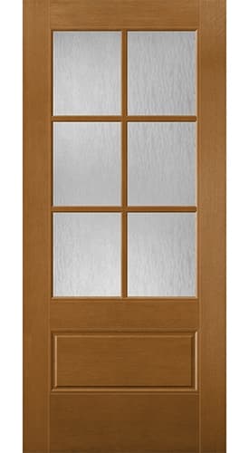 flush glazed 3/4 light entry door 3x2 grilles