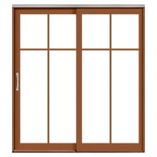 Cross lifestyle sliding patio door with cross grilles