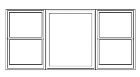 Center fixed with flankers double-hung window center fixed with double-hung flankers