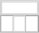Transom over 3 panel sliding window combination transom over 3 panel