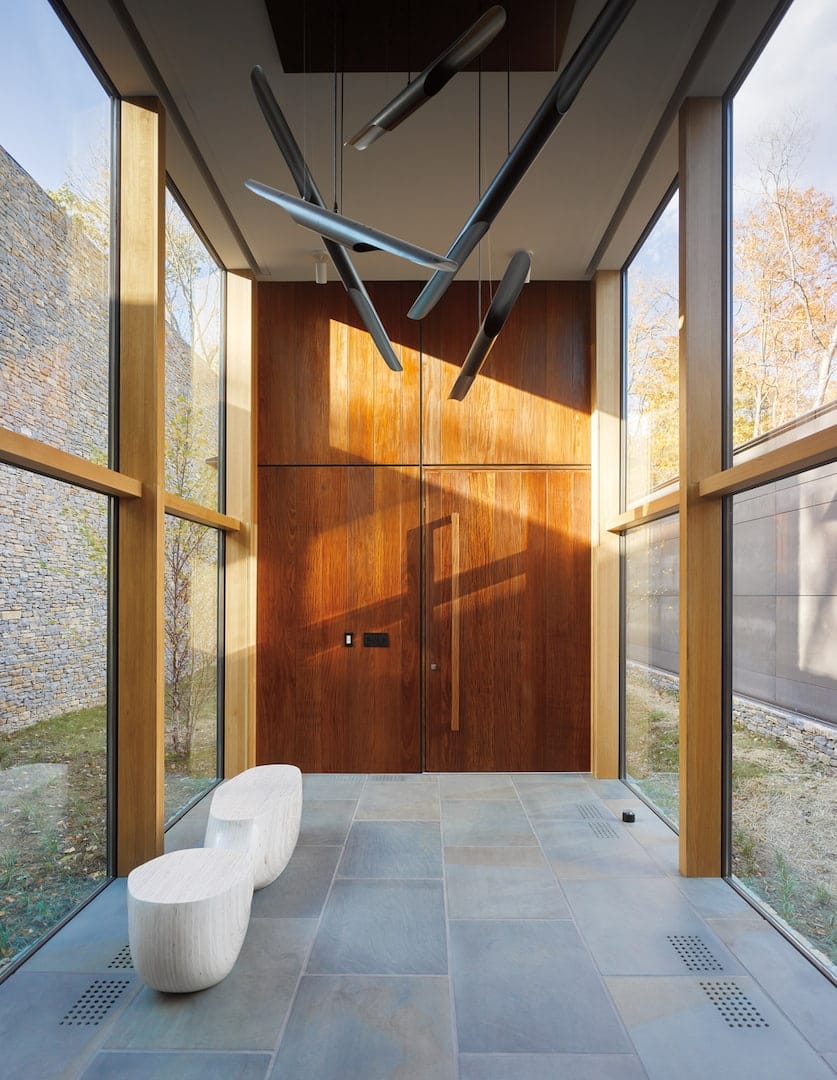 Walls Of Glass Made Up Of Architect Series Picture Windows Tall hallway with walls of glass made up of wood picture windows