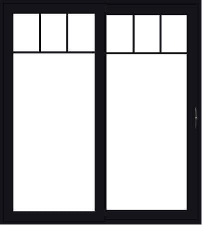 Top Row Pella Impervia sliding door with top row grilles