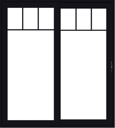 Top Row Pella Impervia sliding door with top row grilles