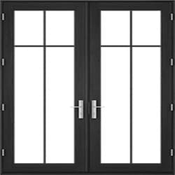 Cross contemporary hinged door cross grille pattern