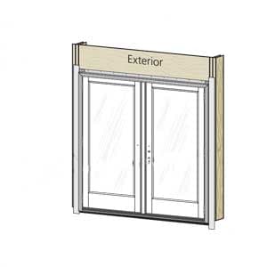 hinged door installation before building wrap, step 3