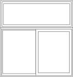 Fixed over sliding window sliding window combination transom fixed over sliding window