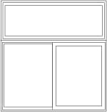 Fixed over sliding window sliding window combination transom fixed over sliding window