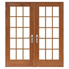 Traditional lifestyle hinged patio door with traditional grilles