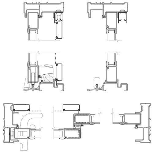 cross section drawings for impervia sliding window