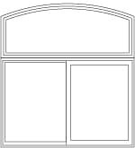 Arch head over sliding window sliding window combination arch head over sliding window