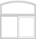 Arch head over sliding window sliding window combination arch head over sliding window