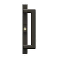 Black black vinyl sliding door hardware illustration