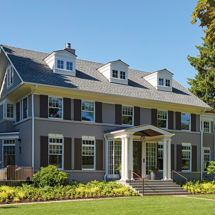 traditional living room windows with traditional grille patterns