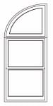 Left quarter over single double-hung combination left quarter over single