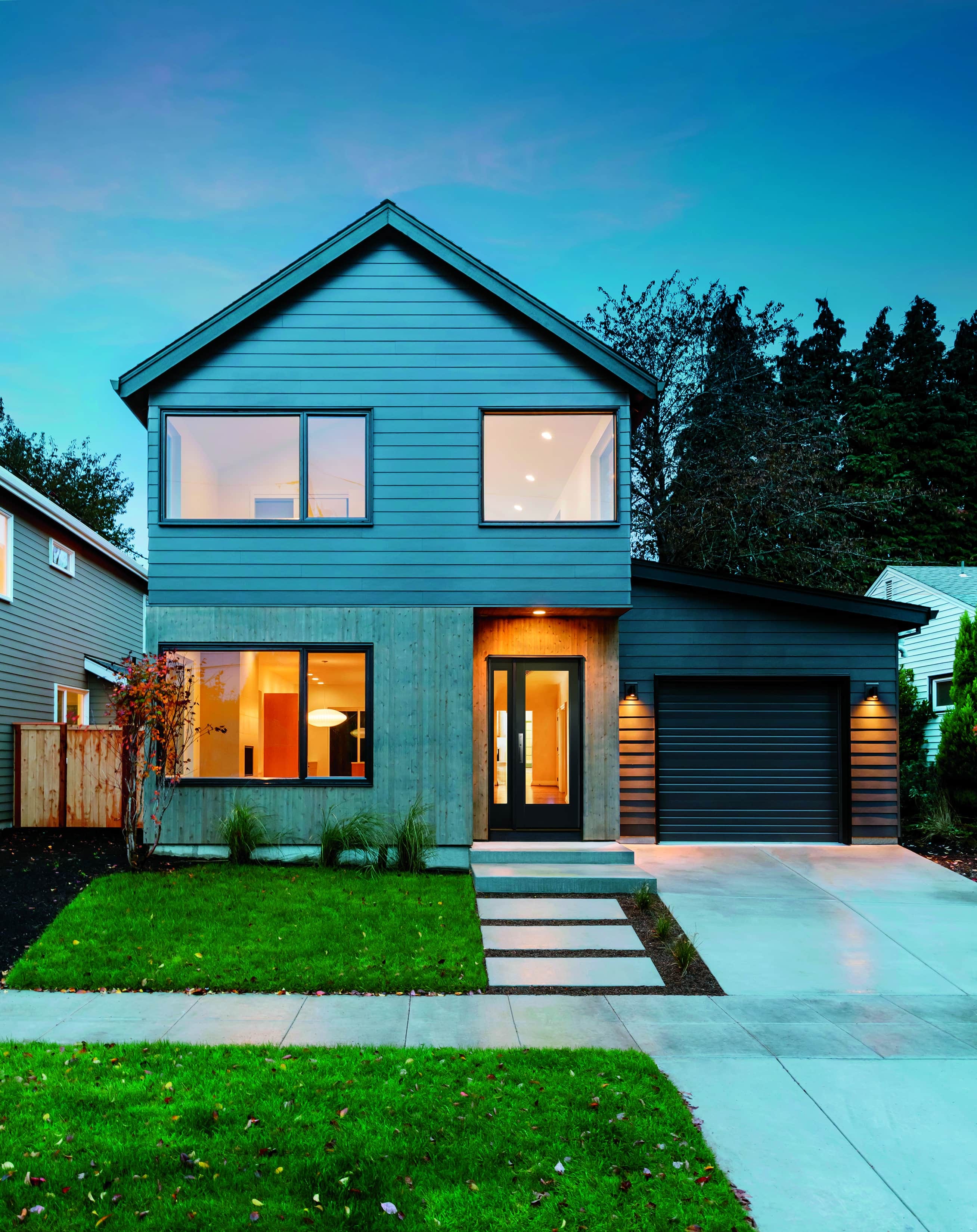 Full Glass Entry Door With One Sidelight For Modern Home Full glass entry door with one sidelight on modern two-story home