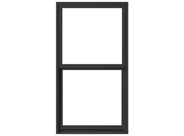 Black impervia single-hung window