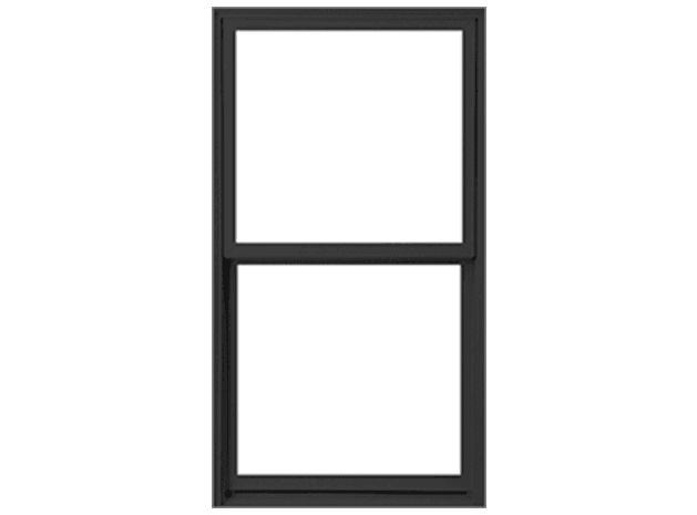 Black impervia single-hung window