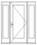 Dual Sidelights combination hinged patio door with dual sidelights
