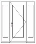 Dual Sidelights combination hinged patio door with dual sidelights