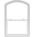 Arch head A vinyl single-hung window with an arched head, creating a curve-top look.