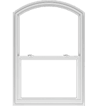 Arch head A vinyl single-hung window with an arched head, creating a curve-top look.