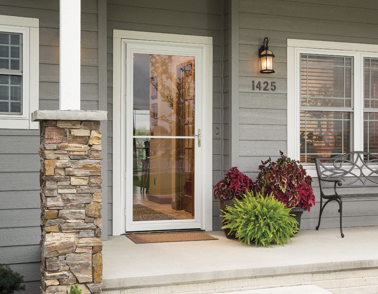 pella rolscreen storm door exterior