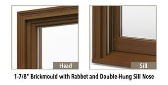 brickmould with rabbel and double-hung sill nose