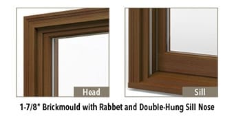 brickmould with rabbel and double-hung sill nose