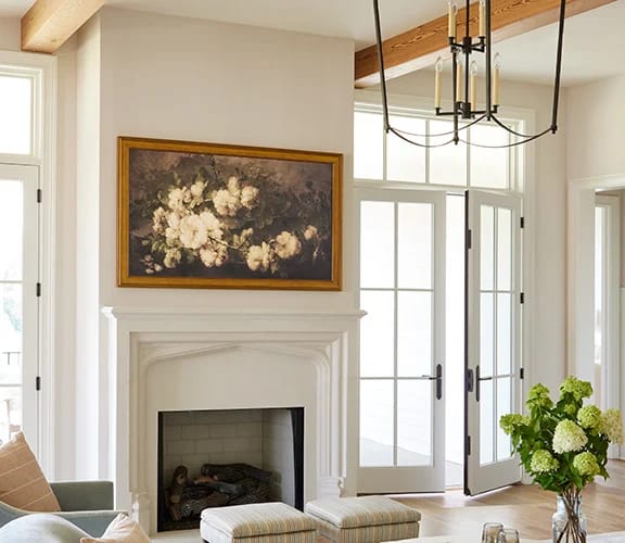 expansive living room with lifestyle windows and sliding doors