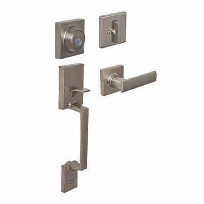 Amador Ext. Handle/Breton Int. Lever – Satin Nickel Amador Exterior Handle Breton Interior Lever – Satin Nickel