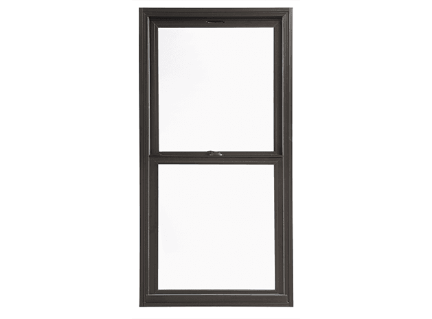 black impervia fiberglass double-hung window