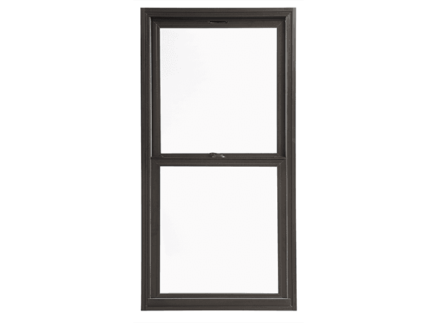 black impervia fiberglass double-hung window