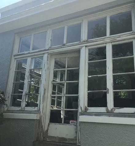 Outdated windows and door for Wilmington patio.