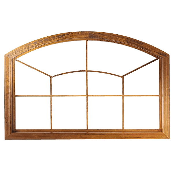 wood custom archhead window with grilles