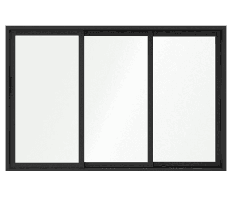A large black pass-through window illustration with the background removed.