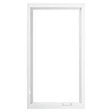 No Grilles White rectangular window frame with bottom latch, isolated on white background