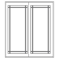 6- or 9- Lite Prairie sliding door illustration with 9-lite prairie grilles