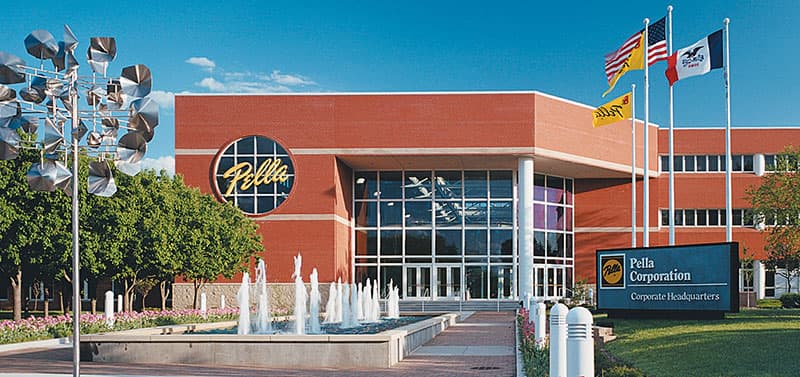 exterior view of pella corporate headquarters