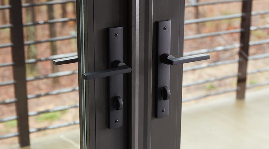 Black Hinged Door with Matching Black Hardware
