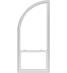 Partial springline A unique vinyl window with a large half springline arch.