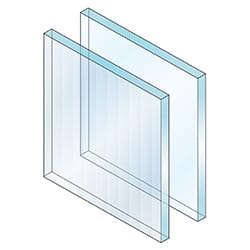 1/2" Reed an illustration of reeded glass etching