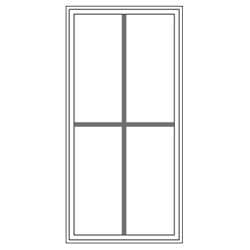 Custom An illustration of a window that has custom grilles