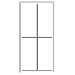 Custom An illustration of a window that has custom grilles