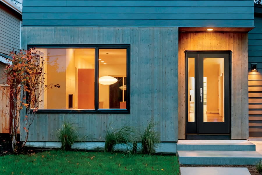 Exterior view of Flush Glazed Full Light Glass Front Door