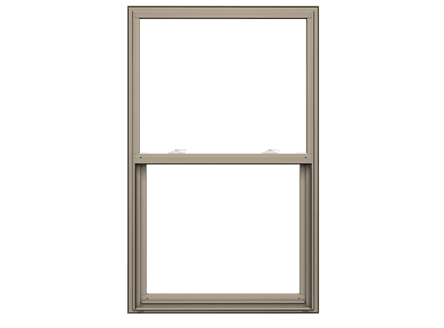 white 250 series single-hung window with traditional grilles open