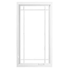 Prairie White fiberglass casement with prairie grilles.
