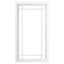 Prairie White fiberglass casement with prairie grilles.