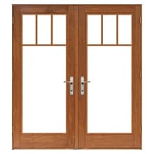 Top Row lifestyle hinged patio door with top row grilles