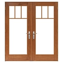 Top Row lifestyle hinged patio door with top row grilles