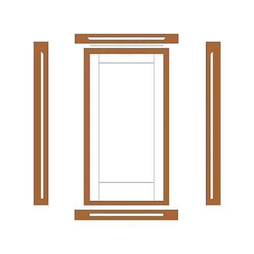 an illustration of knock-down frame assembly for a sliding patio door.